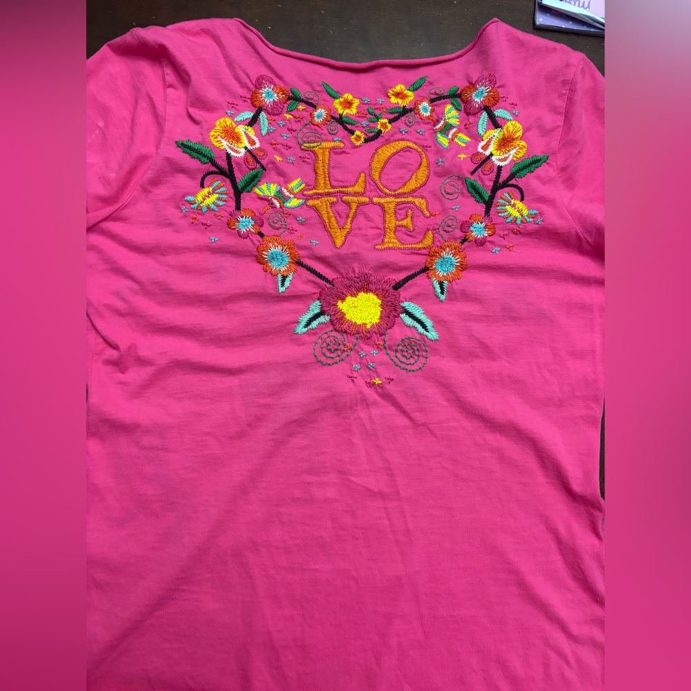 Johnny was small pink floral small lissa flutter love colorblock cotton beachy - Picture 3 of 7
